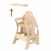 Dětská dřevěná jídelní židle 3v1, ve světlé barvě