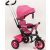 Baby Mix Rider dětská tříkolka s otočným sedadlem o 360 ° s vodicí páčkou a opěrkou na nohy v růžové barvě