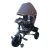 Baby Mix Lux Trike tříkolka s rukojetí a opěrkou na nohy v tmavě šedé barvě (s hracím ovládacím panelem a světly)