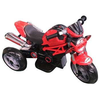 Trojkolesová elektrická motorka – červená
