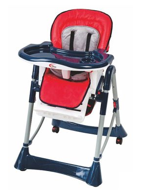 Detská multifunkčná jedálenská stolička Mama Kiddies Star, farba modro-červená + DARČEK