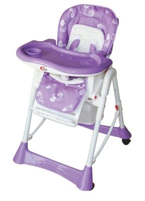 Detská multifunkčná jedálenská stolička Mama Kiddies Star, farba fialová + DARČEK