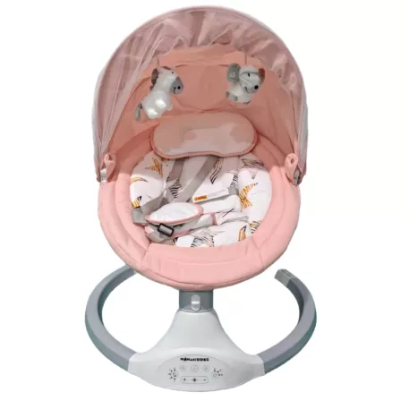 Mama Kiddies® prémiová 2v1 elektrická houpačka a lehátko s dálkovým ovládáním v růžové barvě + dárky