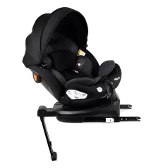   ISOFIX autosedačka Mama Kiddies® Turbo Wings otočná o 360° (40–150 cm) s opěrnou nohou v tmavě šedé barvě + dárek – opěrka páteře a sluneční stříška