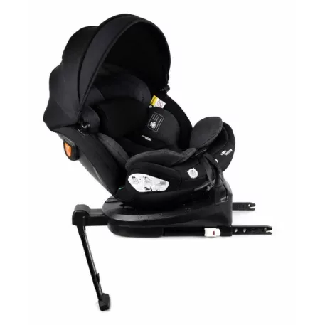 ISOFIX autosedačka Mama Kiddies® Turbo Wings otočná o 360° (40–150 cm) s opěrnou nohou v tmavě šedé barvě + dárek – opěrka páteře a sluneční stříška