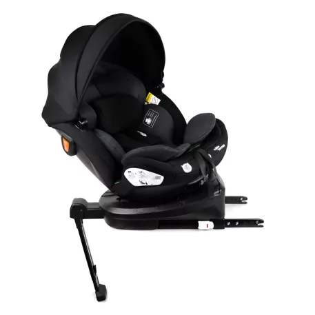 ISOFIX autosedačka Mama Kiddies® Turbo Wings otočná o 360° (40–150 cm) s opěrnou nohou v tmavě šedé barvě + dárek – opěrka páteře a sluneční stříška