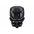 ISOFIX autosedačka Mama Kiddies® Turbo Wings otočná o 360° (40–150 cm) s opěrnou nohou v tmavě šedé barvě + dárek – opěrka páteře a sluneční stříška