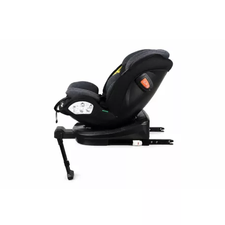 ISOFIX autosedačka Mama Kiddies® Turbo Wings otočná o 360° (40–150 cm) s opěrnou nohou v tmavě šedé barvě + dárek – opěrka páteře a sluneční stříška