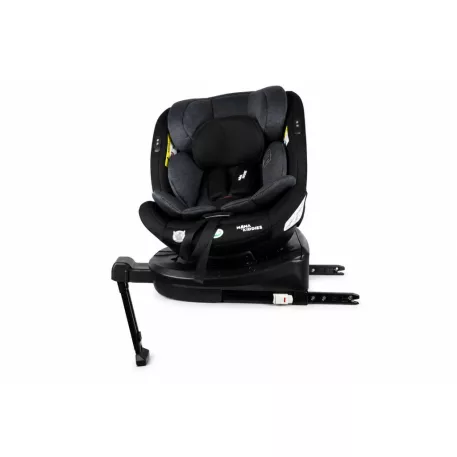 ISOFIX autosedačka Mama Kiddies® Turbo Wings otočná o 360° (40–150 cm) s opěrnou nohou v tmavě šedé barvě + dárek – opěrka páteře a sluneční stříška