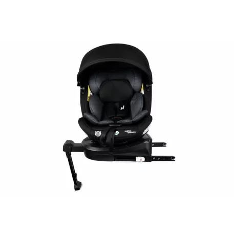 ISOFIX autosedačka Mama Kiddies® Turbo Wings otočná o 360° (40–150 cm) s opěrnou nohou v tmavě šedé barvě + dárek – opěrka páteře a sluneční stříška