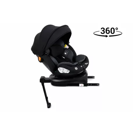 ISOFIX autosedačka Mama Kiddies® Turbo Wings otočná o 360° (40–150 cm) s opěrnou nohou v tmavě šedé barvě + dárek – opěrka páteře a sluneční stříška