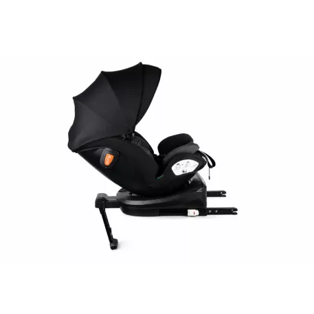 ISOFIX autosedačka Mama Kiddies® Turbo Wings otočná o 360° (40–150 cm) s opěrnou nohou v tmavě šedé barvě + dárek – opěrka páteře a sluneční stříška