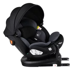   ISOFIX autosedačka Mama Kiddies® Turbo Wings otočná o 360° (40–150 cm) v tmavě šedé barvě + dárek – sluneční clona, opěrka zad