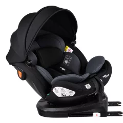   ISOFIX autosedačka Mama Kiddies® Turbo Wings otočná o 360° (40–150 cm) v tmavě šedé barvě + dárek – sluneční clona, opěrka zad