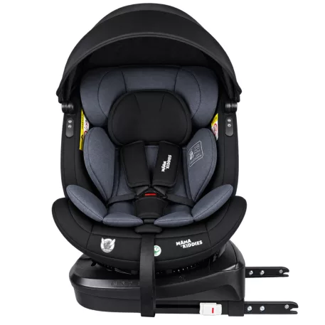 ISOFIX autosedačka Mama Kiddies® Turbo Wings otočná o 360° (40–150 cm) v tmavě šedé barvě + dárek – sluneční clona, opěrka zad