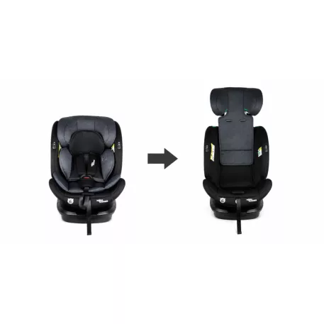ISOFIX autosedačka Mama Kiddies® Turbo Wings otočná o 360° (40–150 cm) v tmavě šedé barvě + dárek – sluneční clona, opěrka zad