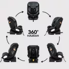 ISOFIX autosedačka Mama Kiddies® Turbo Wings otočná o 360° (40–150 cm) v tmavě šedé barvě + dárek – sluneční clona, opěrka zad