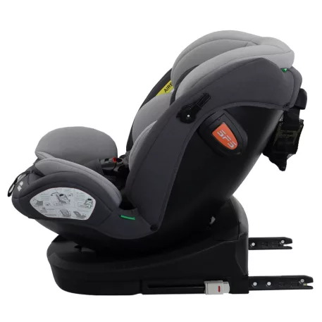 ISOFIX autosedačka Mama Kiddies® Turbo Wings otočná o 360° (40–150 cm) v šedé barvě + dárek – sluneční clona, opěrka zad