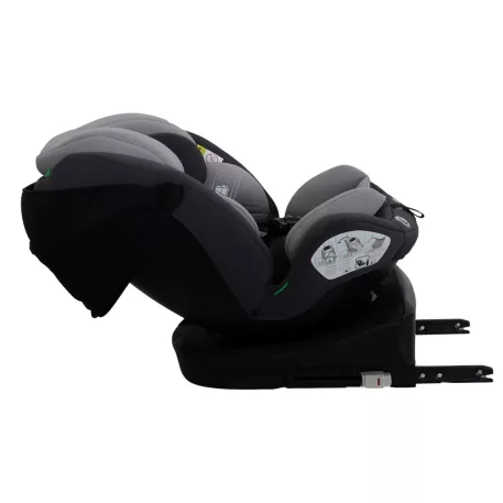 ISOFIX autosedačka Mama Kiddies® Turbo Wings otočná o 360° (40–150 cm) v šedé barvě + dárek – sluneční clona, opěrka zad