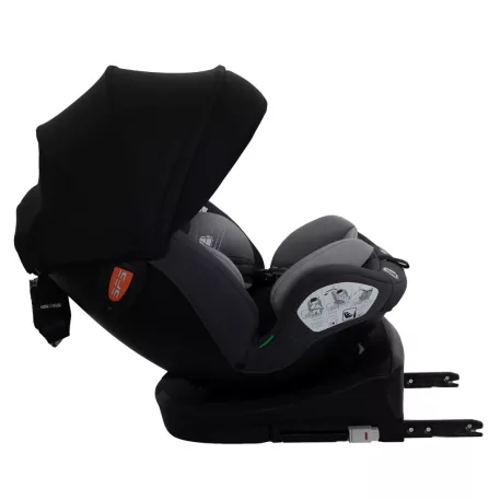 ISOFIX autosedačka Mama Kiddies® Turbo Wings otočná o 360° (40–150 cm) v šedé barvě + dárek – sluneční clona, opěrka zad