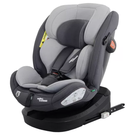 ISOFIX autosedačka Mama Kiddies® Turbo Wings otočná o 360° (40–150 cm) v šedé barvě + dárek – sluneční clona, opěrka zad