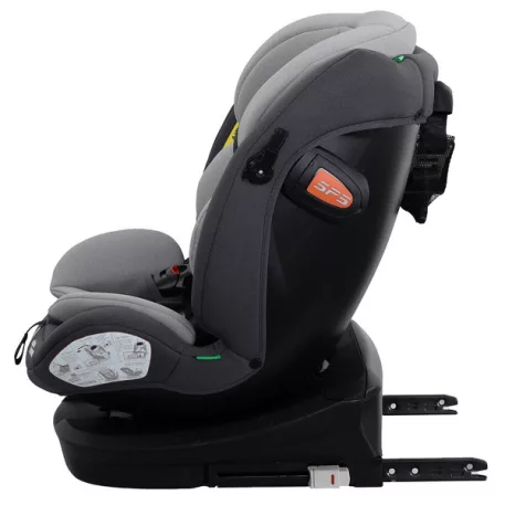 ISOFIX autosedačka Mama Kiddies® Turbo Wings otočná o 360° (40–150 cm) v šedé barvě + dárek – sluneční clona, opěrka zad
