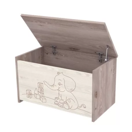 Úložný box na hračky se sloníkem – krémovo-vrbový