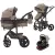 Mama Kiddies® Evening Star Black Edition 4v1 multifunkční kočárek s příslušenstvím v béžovo-hnědé barvě, se základnou ISOFIX + dárek