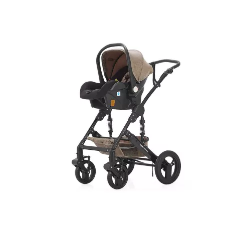 Autosedačka (vajíčko) Mama Kiddies Evening Star Black Edition i-Size v béžovo-hnědé barvě.