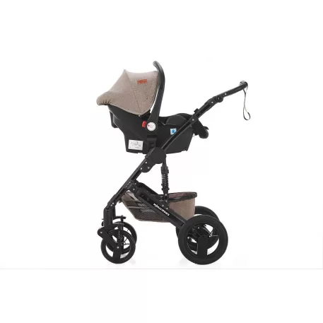 Autosedačka (vajíčko) Mama Kiddies Evening Star Black Edition i-Size v béžovo-hnědé barvě.