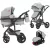 Mama Kiddies® 4v1 Evening Star Black Edition multifunkční kočárek s příslušenstvím v šedé barvě, se základnou ISOFIX + dárek
