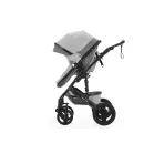 Kočárek Mama Kiddies Evening Star Black Edition v šedé barvě se sportovní sedačkou.