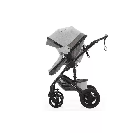 Kočárek Mama Kiddies Evening Star Black Edition v šedé barvě se sportovní sedačkou.