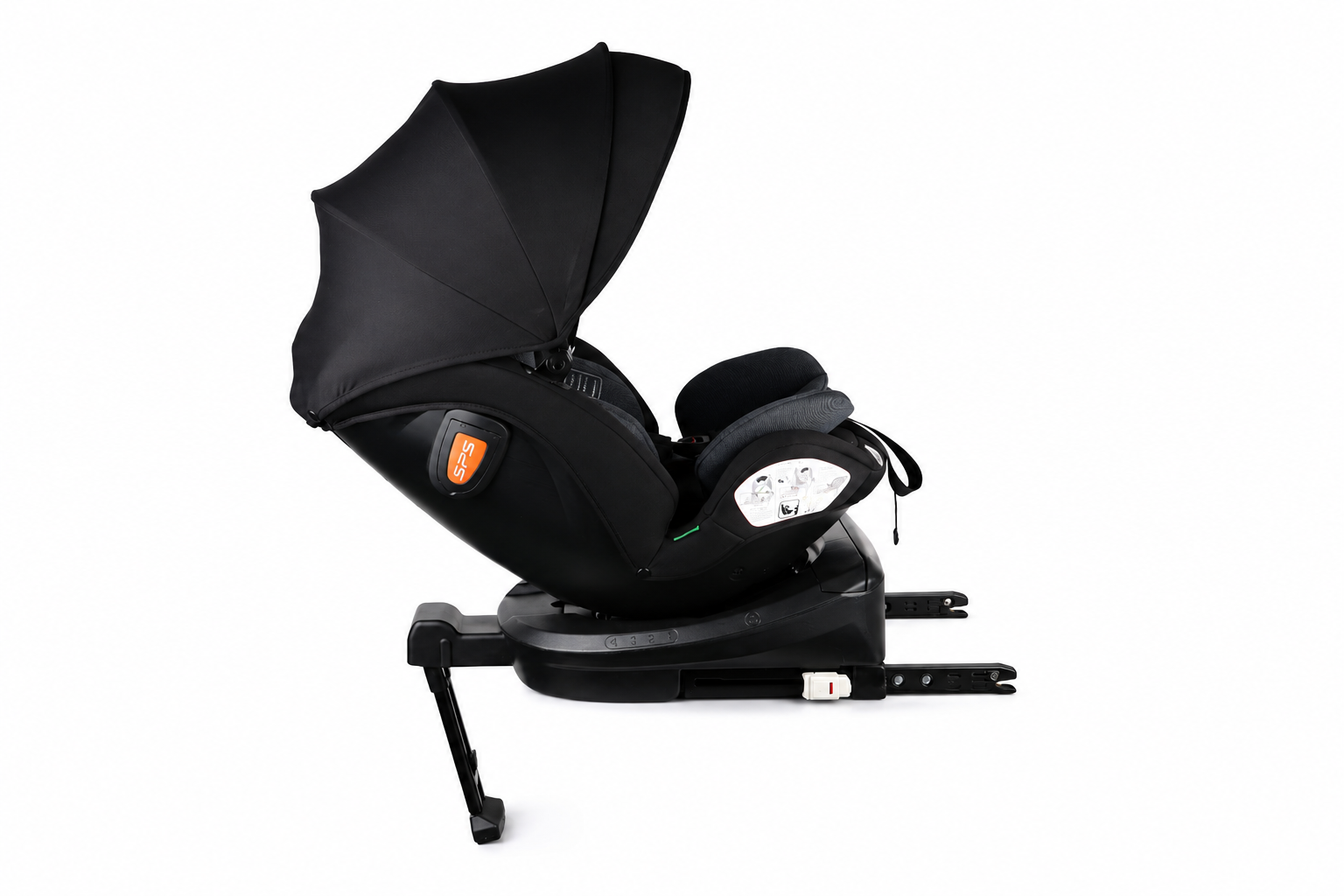 ISOFIX-ová autosedačka Mama Kiddies Turbo Wings otočná o 360° (40 – 150 cm) v tmavo-sivej farbe s opornou nohou + darček – opierka chrbtice, slnečná clona
